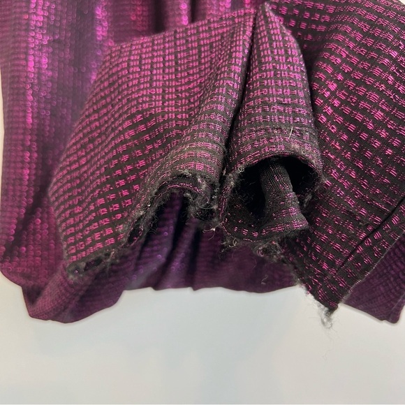 LANE BRYANT SHIMMER PURPLE 3/4 SLEEVE FRONT RUCHED V-NECK JUMPSUIT SZ 18/20 - Picture 9 of 12